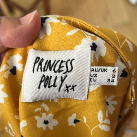 Princess Polly Dawson Slip Mini Dress Mustard Floral Dress - Picture 2 of 12